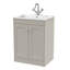 Old London Ashwick Pebble Grey 800mm Floorstanding 2-Door  Unit With Stone Basin 1 Tap Hole-134744295-134744298-134744299