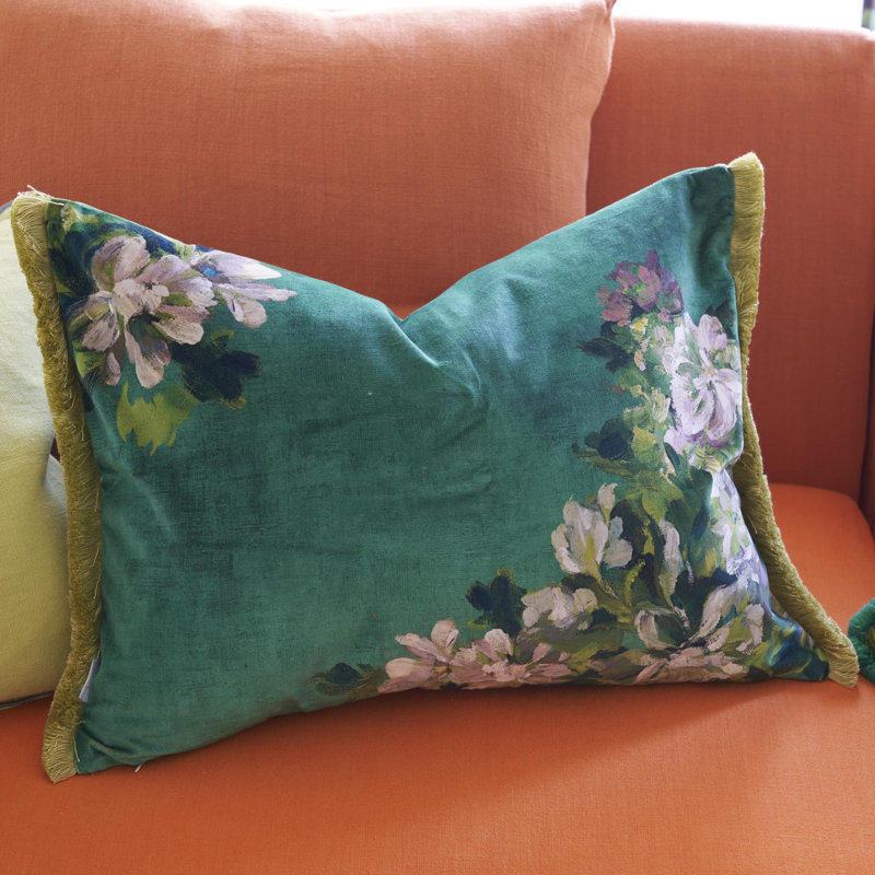 Fleurs D Artistes Decorative Pillow, Vintage Green Floral