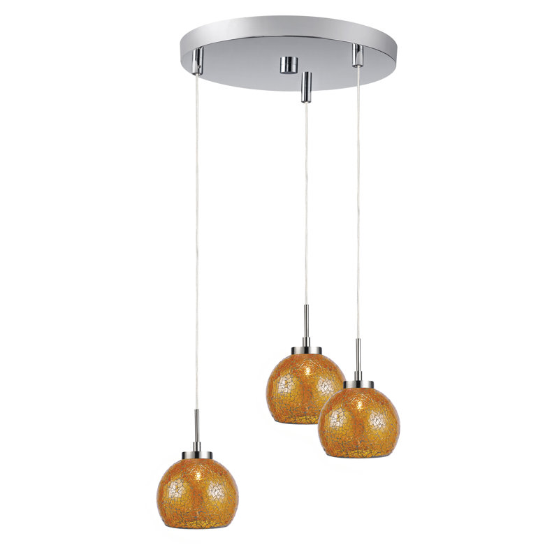 Keiser 3 - Light Cluster Pendant, Satin Nickel, Beige Drum