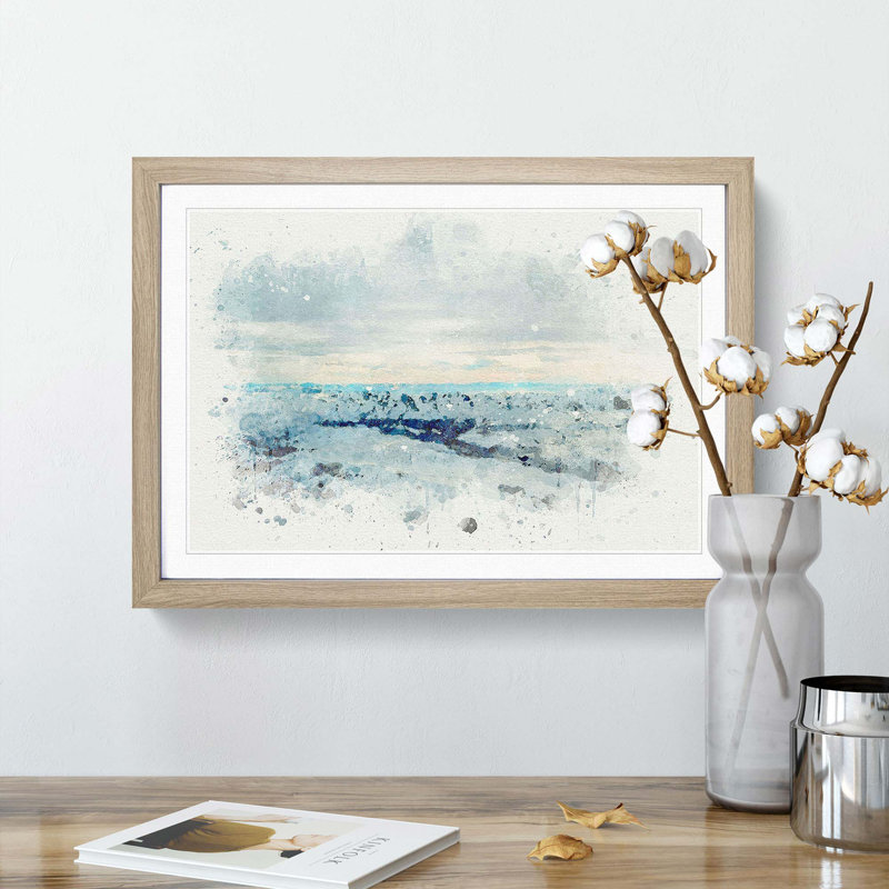 Mountains of Dushanbe in Tajikistan in Abstract - Framed Print, 48cm H x 65cm W x 2cm D, Oak Framed