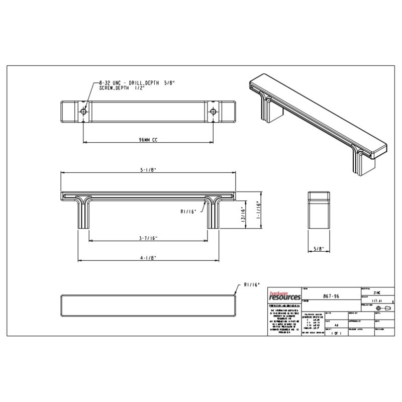 Anwick Bar Pull, Brushed Oil Rubbed Bronze, 3"