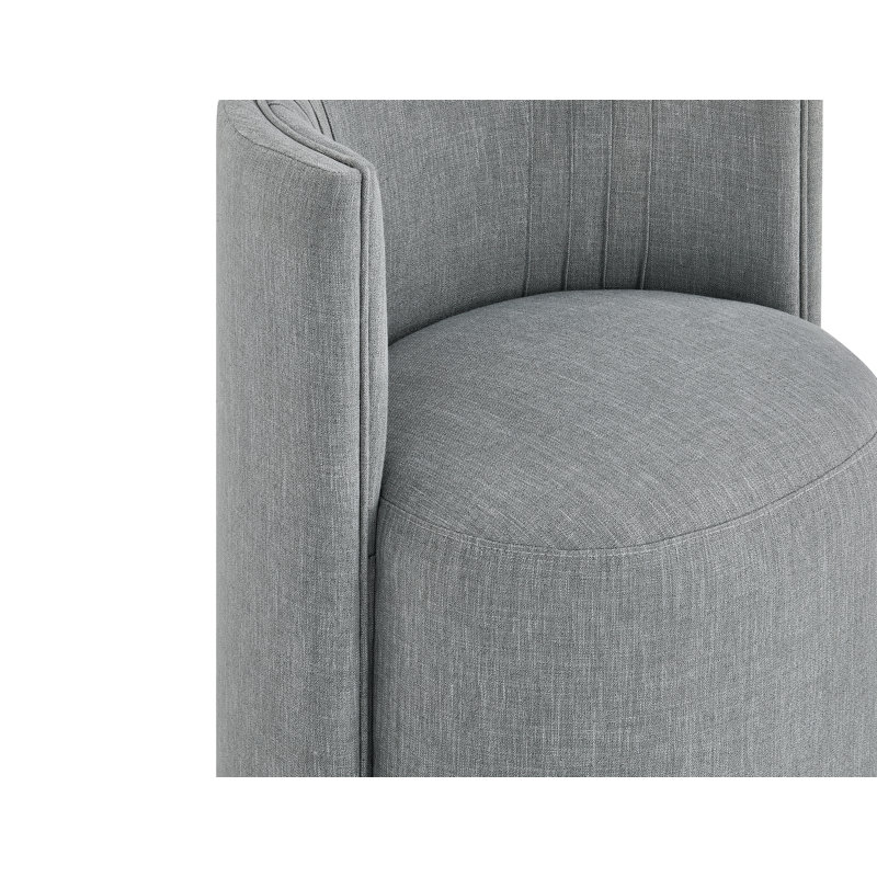 Chaise d'appoint de salle à manger rembourrée avec roulettes Lakon, Gris chiné
