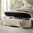 Nettie 54" Modern Velvet Boucle Upholstered Tufted Storage Bench with Gold-finished Metal Legs-1411575420