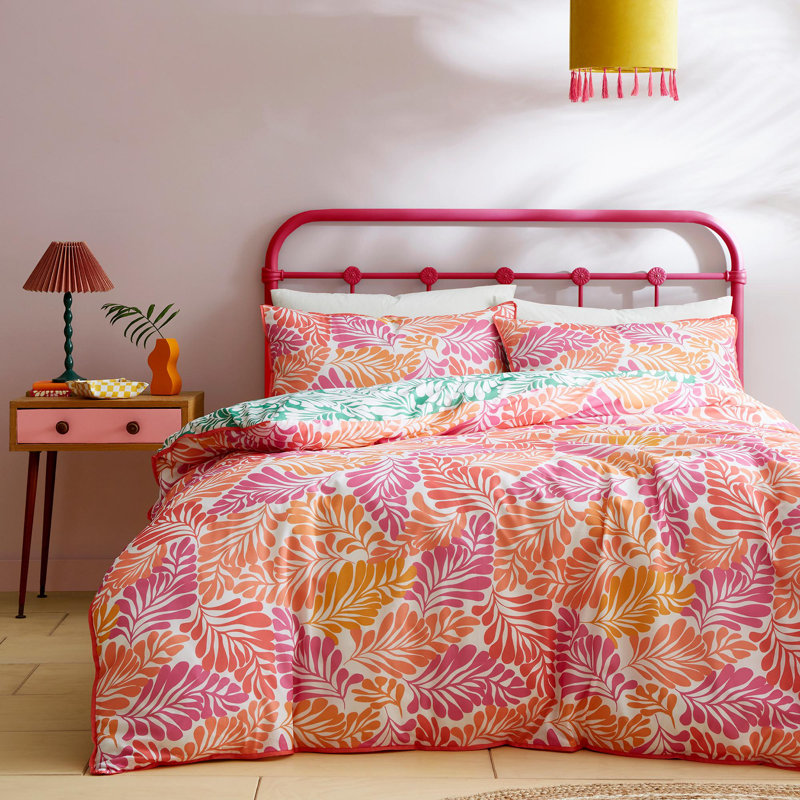 Carmen Cotton Floral Duvet Cover Set with Pillowcases, Single Duvet Cover Set + 1 Pillowcase