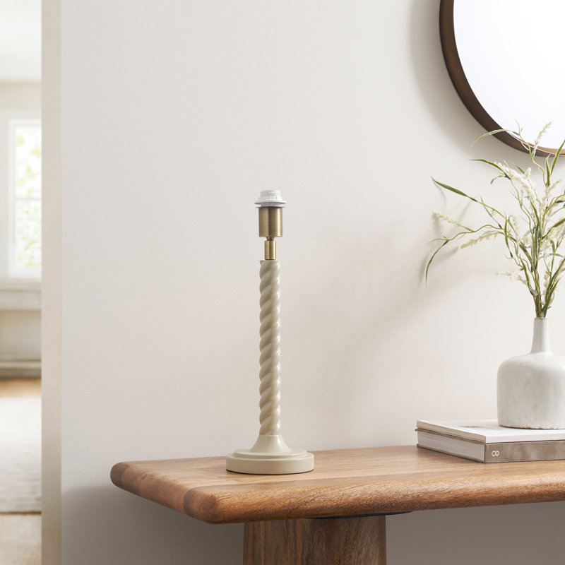 Resin and Steel Lamp Base, Satin Almond White
