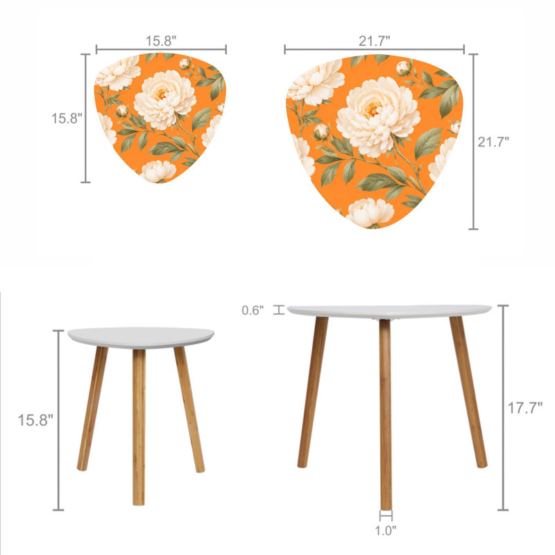 Ensemble de 2 tables basses gigognes Triangle