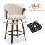 Tabouret de comptoir pivotant rembourré avec structure en bois Devault-123162591