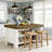 Wood Kitchen Island With Storage Shelf, 55.12" Farmhouse Kitchen Prep Table For Dining Room-1765606559