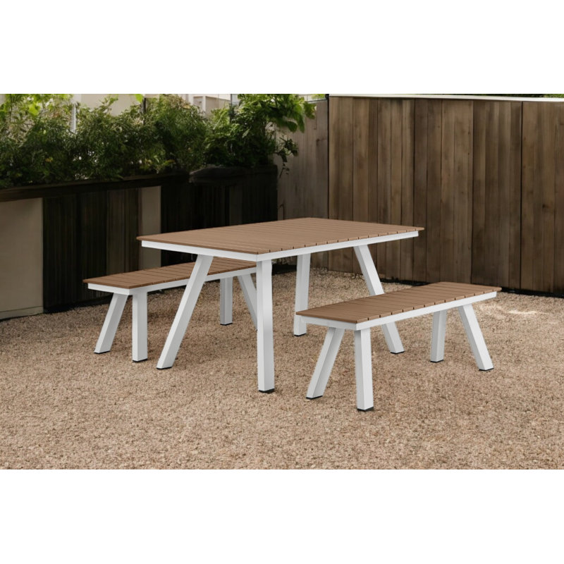 Banc d'extérieur en aluminium Pangea Home Jack, Teck