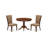 3 Piece Dining Set Contains a Round Dining Room Table with Pedestal and 2 Light Sable Linen Fabric Upholstered Chairs, Linen White-1484282952-1484282954-1484282953