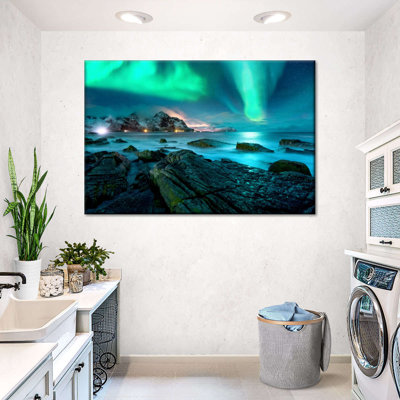 «Polar Lights Stunning Lofoten Aurora Borealis», reproduction sur toile