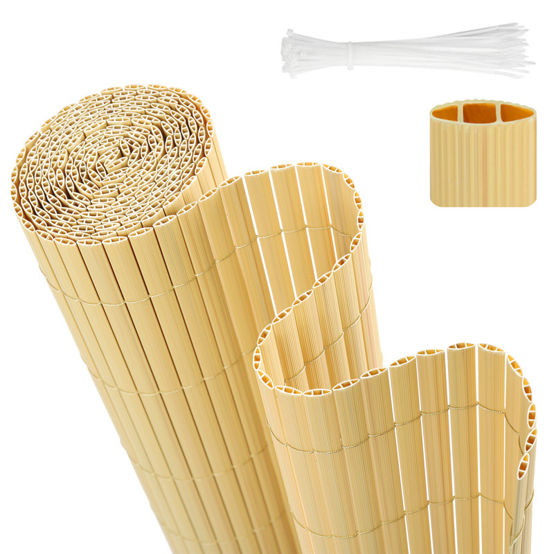 Nunlist Bamboo Polyethylene Plastic Yard/Privacy Fence, 80cm H x 300cm W x 1.4cm D