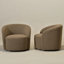 Fauteuil demi-tonneau pivotant de 34 po de large Adamstown Cleaven (ensemble de 2)-131365667