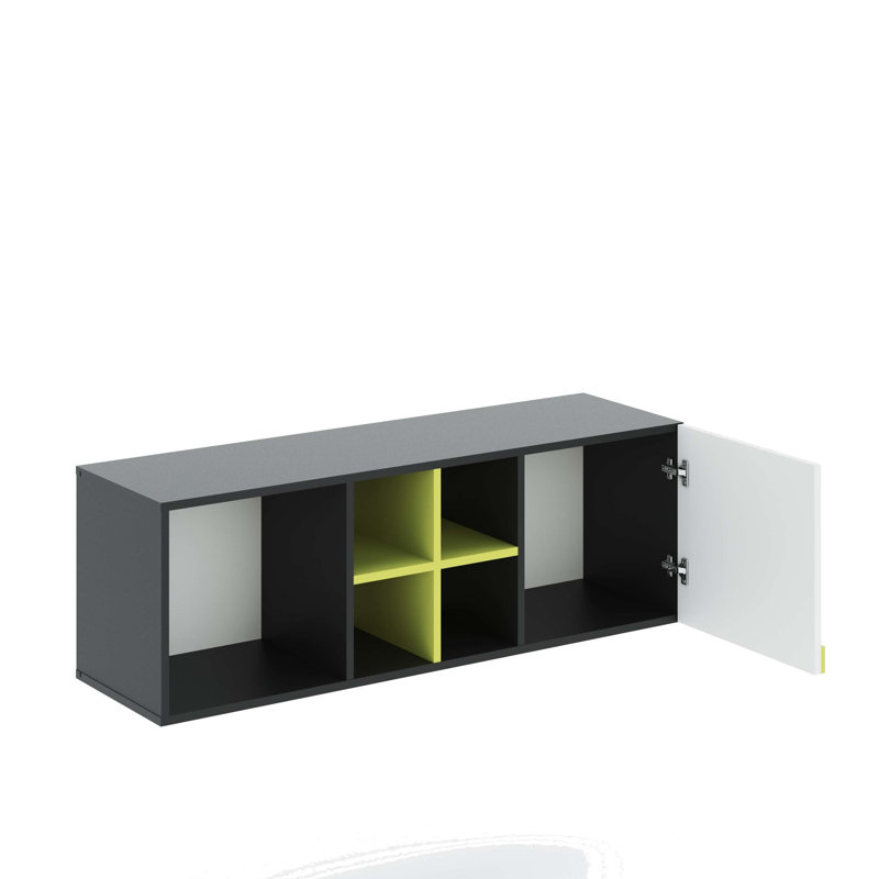 Laileigh Bookcase, White/Anthracite/Green