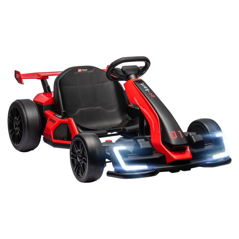 Kart électrique avec siège réglable Aosom 24V pour enfants de 6 à 12 ans, rouge