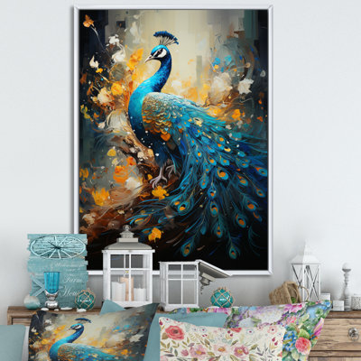 Sarcelle jaune émeraude paon gouttes II - reproduction sur toile