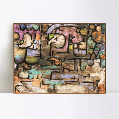 Impression sur toile encadrée «After the Flood» par Paul Klee Wall Art Living Office Home Decorations (cadre en bois de couleur mince, 18 po x 24 po)