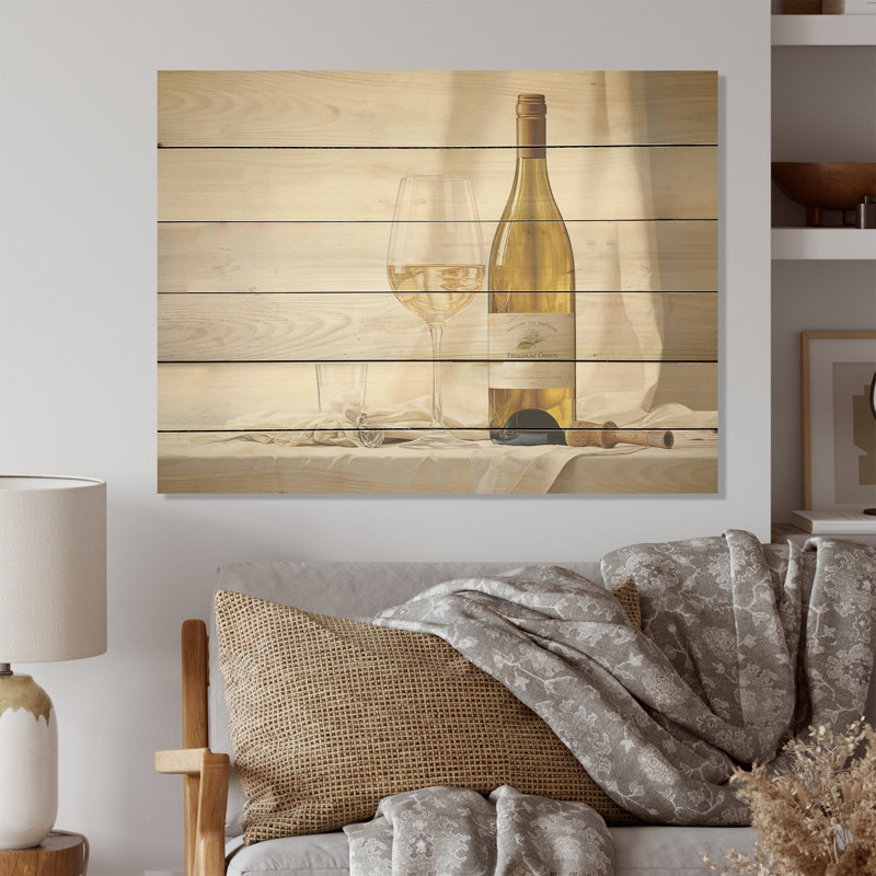 Chardonnays Charm - panneau de bois sur bois de pin naturel, H 10 po x l 20 po