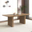 Modern Dining Table For 6-10 People, Wood Kitchen Table With Double Robust Pedestal, Wooden Dinner Table For Dining Room
