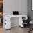 San Diego 54" Wide Two Drawer Expandable Desk  with Seven Shelves and Casters White - Dark Walnut