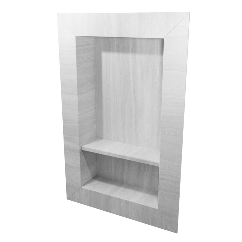 Porte-shampooing encastré FlexStone l 17 po x H 26 po Strata argent, Strates d'argent