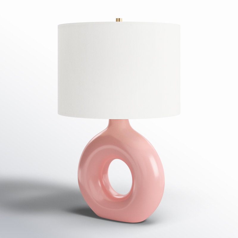 Lampe de table en céramique Roumel, Rose