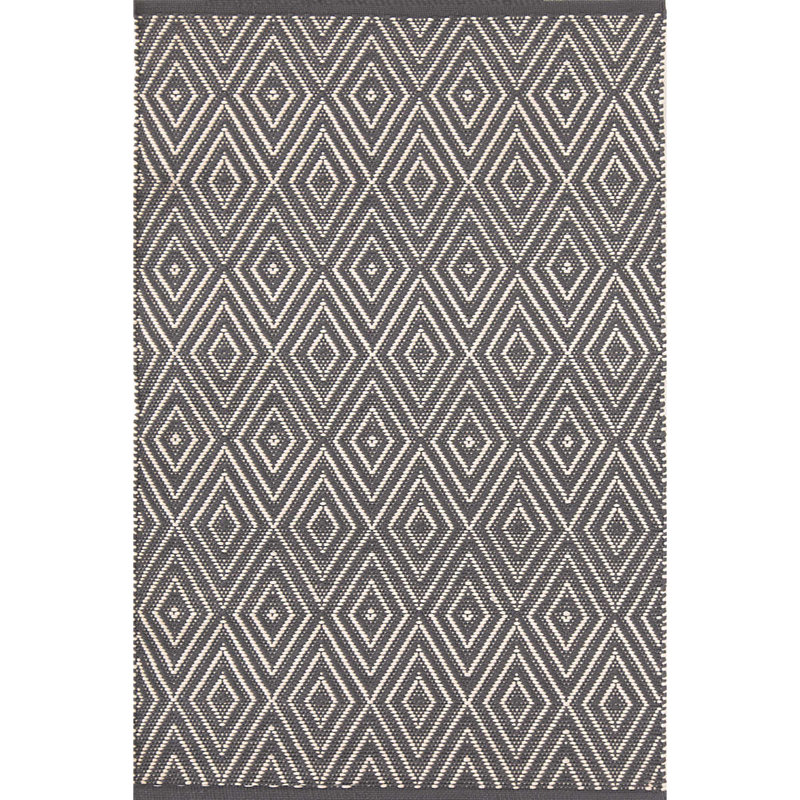 Diamond Graphite/Ivory Handwoven Indoor/Outdoor Rug, Rectangle 12' x 16'