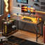 Baford L-Shaped Computer Desk with Power Outlet, Gaming Table with Monitor Stand and Shelves-464828178-468195737