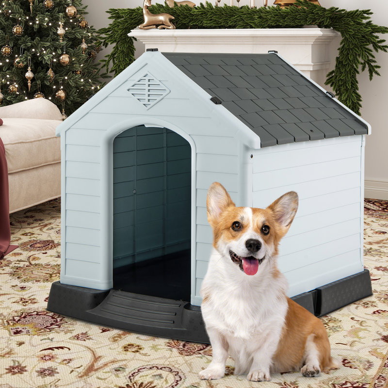 Abri imperméable intérieur / extérieur Dog House, H 28 po x l 25,5 po x P 27,5 po, Gris te bleu