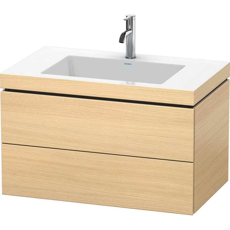 Ensemble de meuble-lavabo mural simple en chêne méditerranéen 32 po, Chêne de Méditerranée