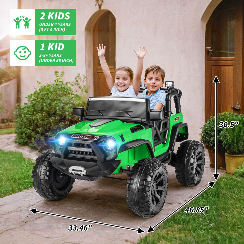 Chariot tout-terrain à piles 2 volts 24 volts avec télécommande Homdox, Vert