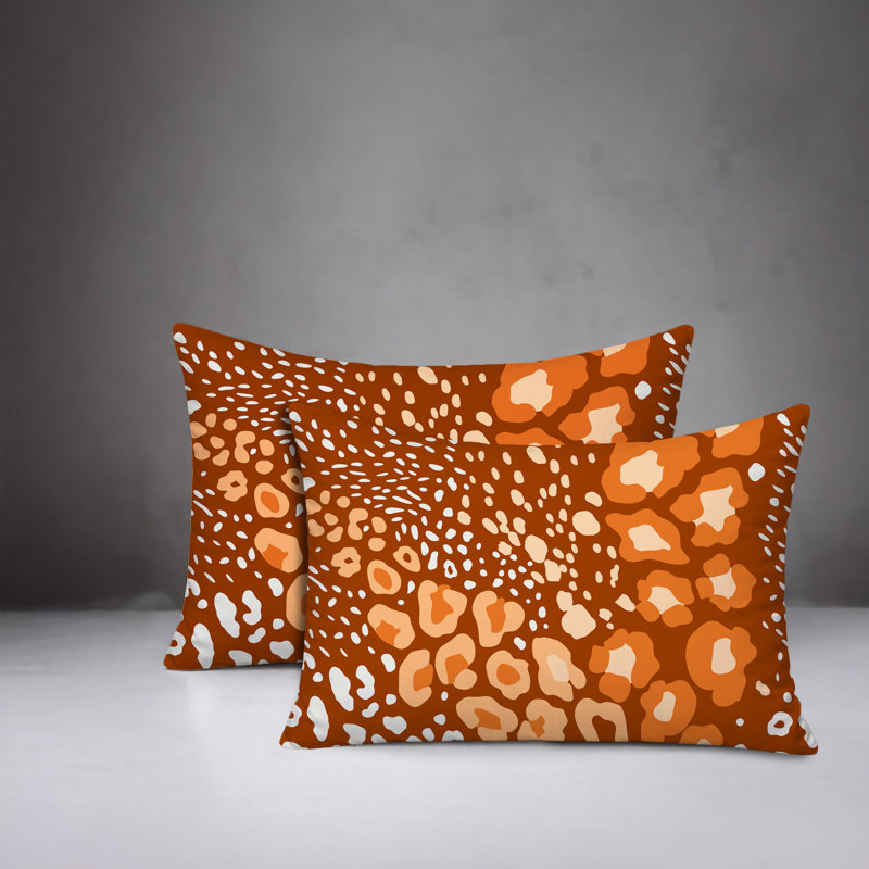 Oreiller réversible intérieur / extérieur Ashly, 20x14, Orange