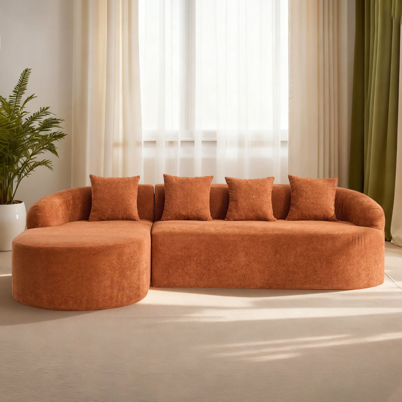 Canapé modulaire Curved Cloud, Orange Chenille