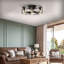 Ventilateur de plafond industriel vert 19 po avec éclairage - Cage encastrée avec télécommande, ventilateur de plafond rustique à 3 lumières, moteur à courant continu réversible silencieux à 6 vitesses pour la chambre à coucher, le salon (ampoule non incluse)