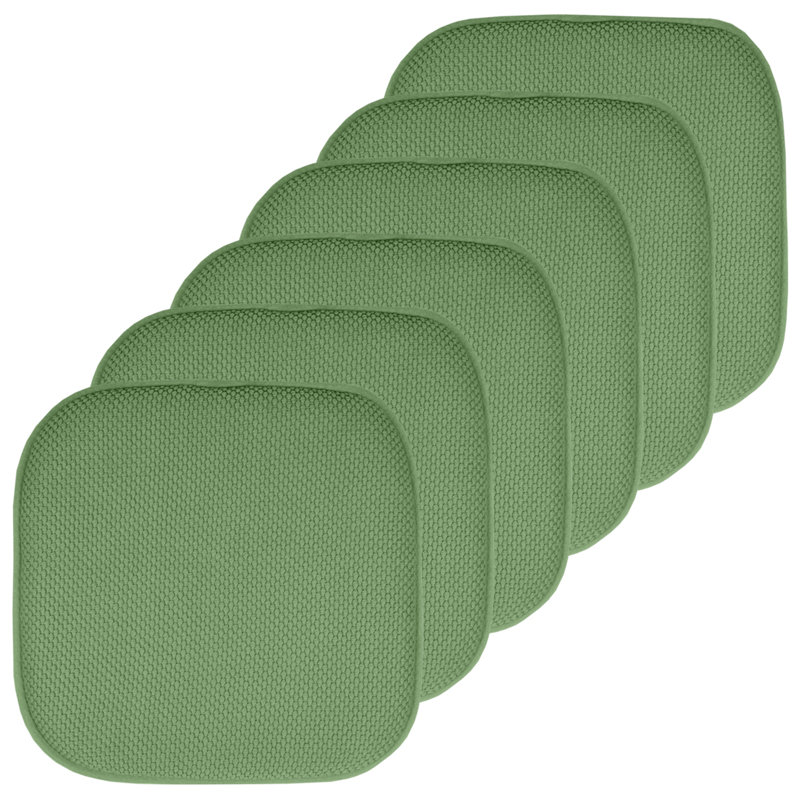 Coussins de chaise antidérapants Honeycomb, Paquet de 6, Vert