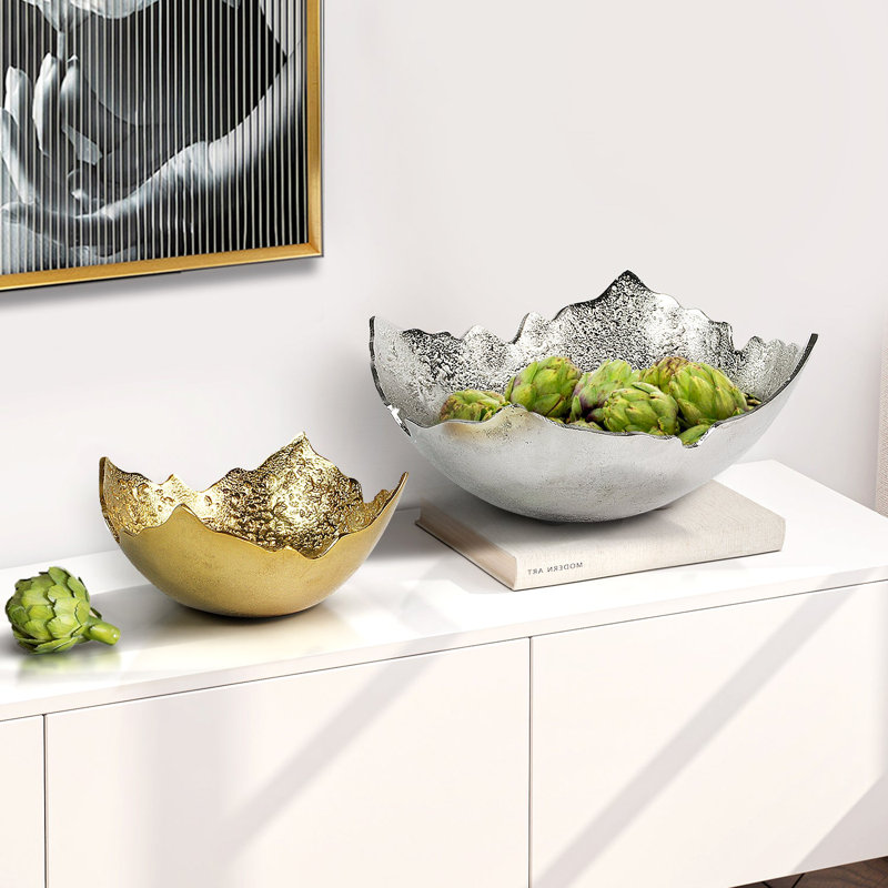 The Ebb & Flow Bowl, 6.5" H x 15.75" W x 15.75" D, Silver