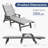 All-Weather HDPE & PVC-coated polyester Patio Chaise Lounge Chair with Arms, 5-Position Adjustable Backrest, Wheels & Built-In Cup Holder-690926507