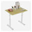 Bureau debout à hauteur ajustable - Bureau à hauteur réglable à manivelle, bureau d'ordinateur ergonomique compact avec plateau en bois naturel, cadre blanc (60 cm x 80 cm) - Convient aux adultes et aux enfants-1801998953-1801998950
