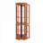 Cabinets | Corner Curio Display Cabinet, 5 Tempered Glass Shelves, Built-in Lighting, Oak Finish, 70.5"H | Traditional | MDF-1360537833
