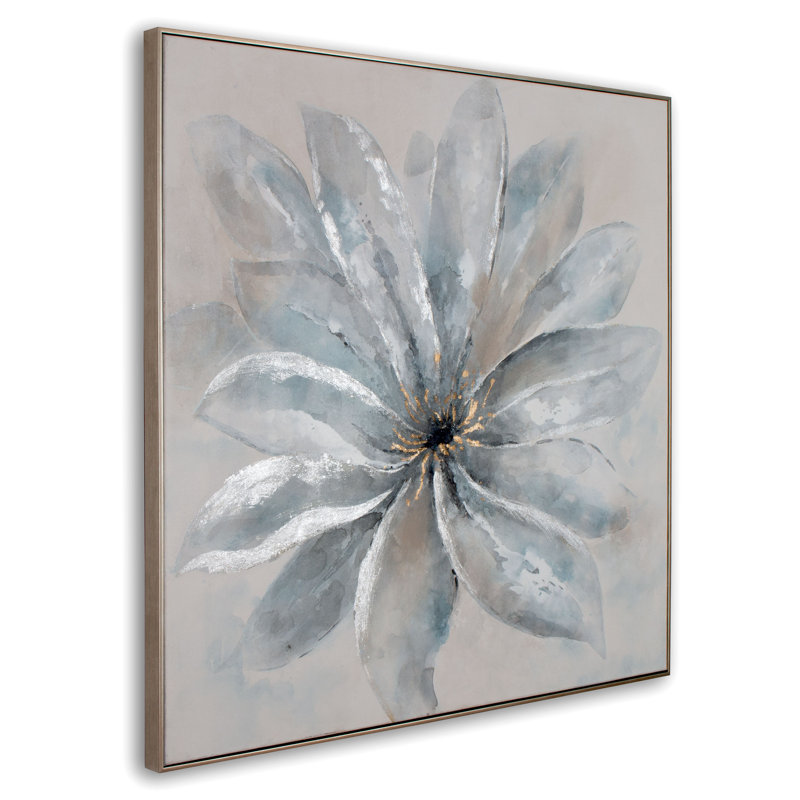 'Radiant Blossom' - Floater Frame Painting Print on Canvas, H 50 po x l 50 po x P 2 po