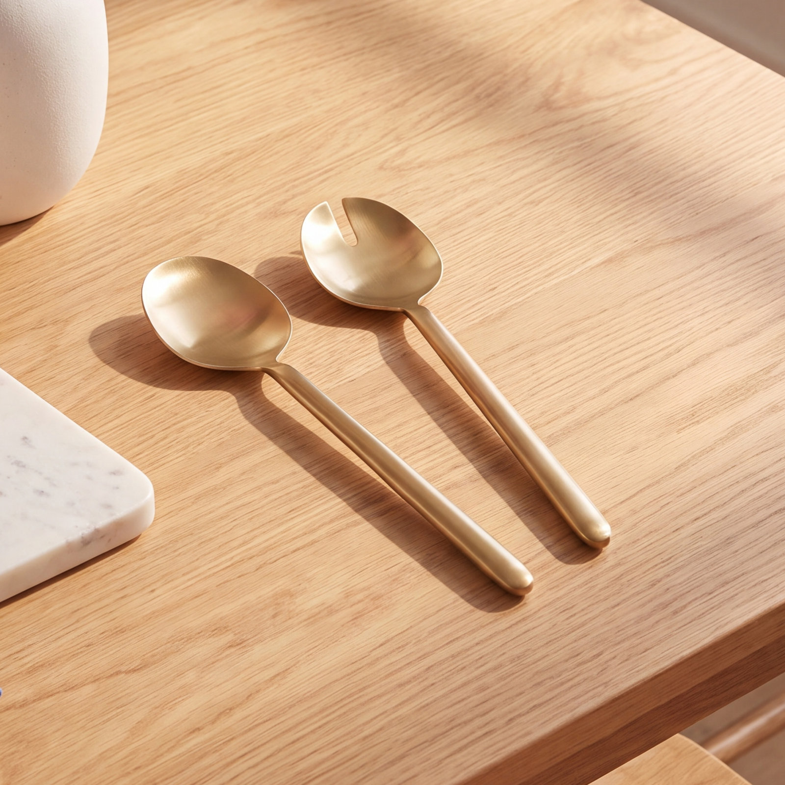 STELLA Stainless Steel Salad Servers, Gold