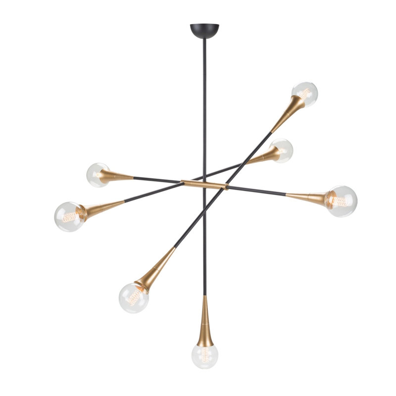 Lustre linéaire 9 lumières spoutnik moderne Ranburne
