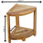 EcoDecors, 17 po, tablette de coin en teck, tabouret de douche en teck, petit banc de salle de bain, tablette de coin en teck, en EarthyTeak ™-116865994