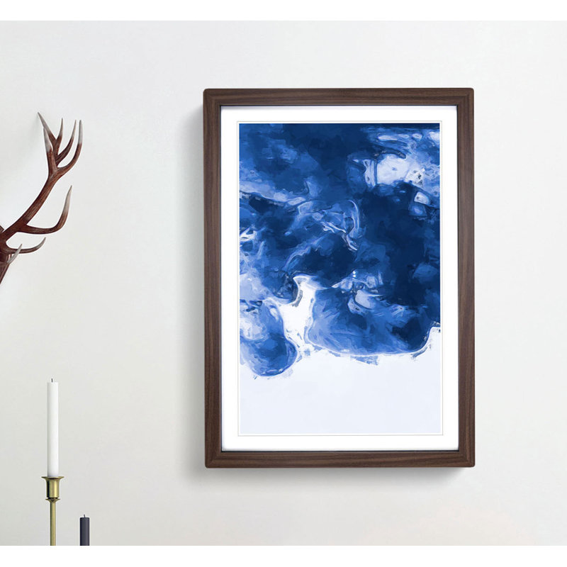 Velvet Blue in Abstract - Framed Print, Walnut, 76cm H x 50cm W x 2cm D
