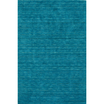 Tapis bleu en laine touffeté à la main à motif abstrait Youngquist