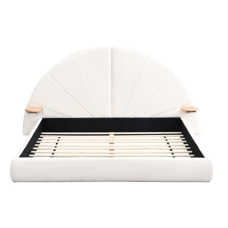 Lit arqué beige avec petite table Beige