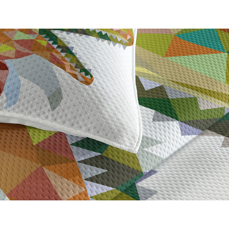 Reptile Polyester Coverlet, King Bedspread + 2 Shams