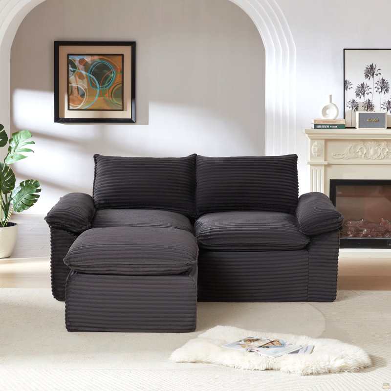 Boneless Corduroy Cloud Sofa, Dark Gray Corduroy