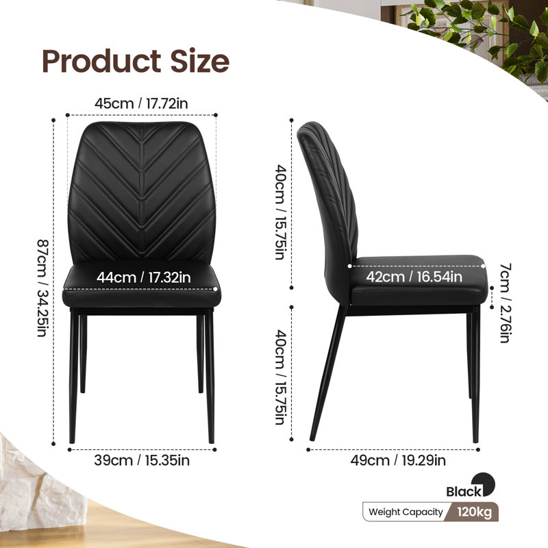 4 - Person Dining Set, Black, White