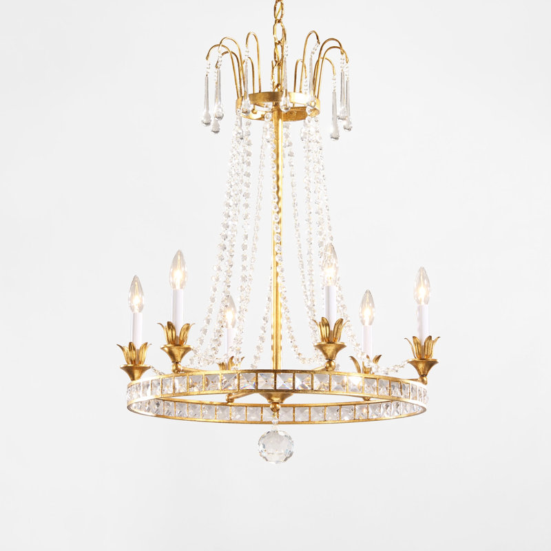 ITHACA Chandelier, Antique Gold Leaf, 32" H x 24.5" W x 24.5" D